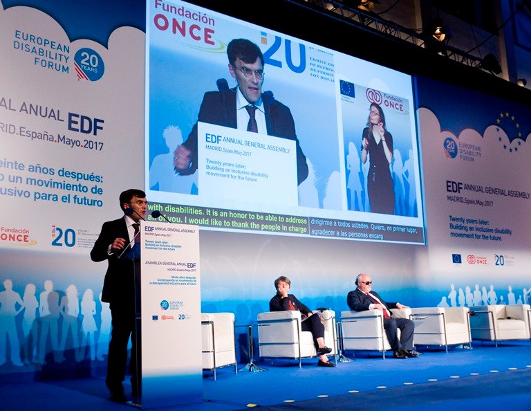 Alberto Durán, secretario general del CERMI, en un momento de la Asamblea General del EDF en España