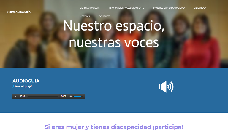 Detalle de la campaña 'Nuestro espacio, nuestras voces' en la web de Cermi Andalucía